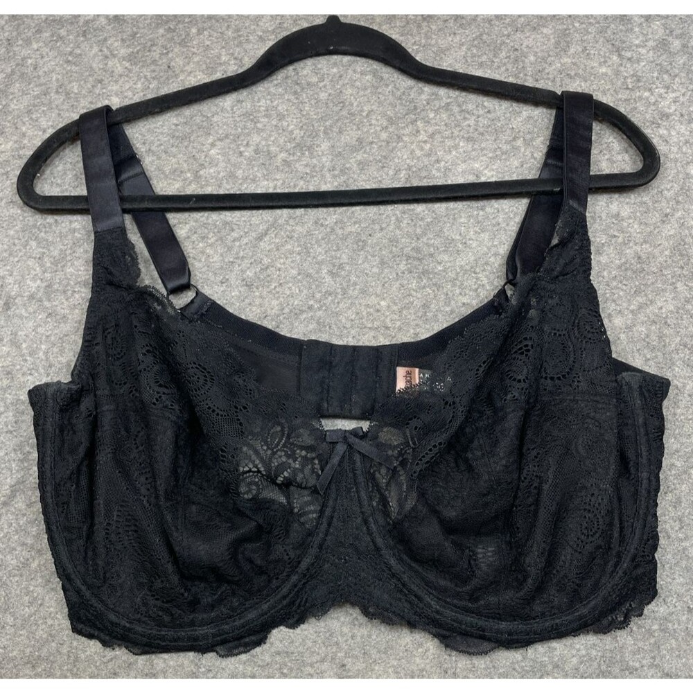 Panache Andorra Bra 38GG 38J Black Full Cup Underwire 5675 Lace Balconette